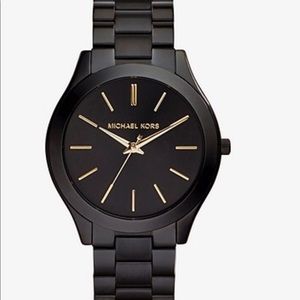 Slim Runway Black Stainless Steel Watch
